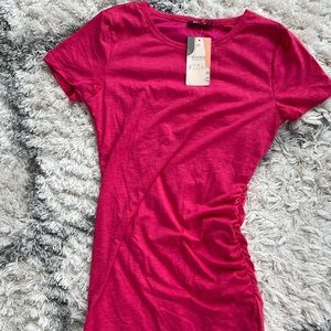 BTFBM | Short sleeve, asymmetrical, cinched waist, polyester dress, Size S